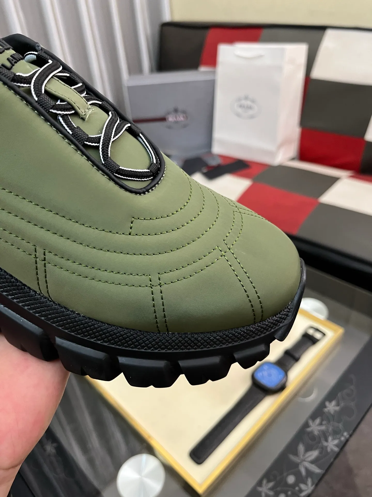 Men's shoes 💰560⌚️⌚️【PRADA】Prada - high-end quality original order 🔍🔍🔍 casual sports shoes - Upper: imported 🔝 Napa calfskin, pebbled calfskin, branded epoxy hollow mesh canvas, shoe body sewn with branded metal fasteners - Lining: water-dyed cowhide - Outsole: ultra-light TPU foam rubber; two-color molded outsole -Ultra-high quality control, fine workmanship, highlighting (high-end, nobility, class) -Size: 38-445️⃣colors available